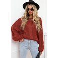 thumbnail image 4 of Pulls Femmes Robe Oversize Manches Longues Sexy hors Épaule Couleur Bloc Pull Pull Tops, 4 of 6
