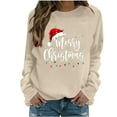 thumbnail image 2 of HOMBOM Crewneck Sweatshirts for Women Khaki Christmas Cute Fleece Merry Graphic Xmas Adults Sweatshirt, 2 of 5