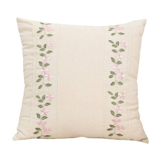 Sofa Vama Ropa de Cama Cojines bordados, cojines con rosas, sofás cama, soporte lumbar para la cabeza, fundas de almohada sencillas, regalos navideños for Navideño