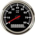 thumbnail image 1 of 85mm Tachometer 3-8K RPM Tacho Meter with LCD Hourmeter For Car Boat 12V/24V Red Backlight Marine Gauge, 1 of 7