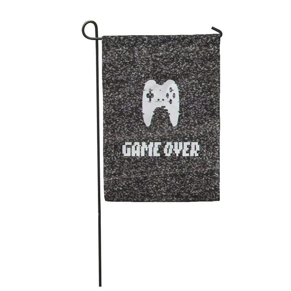 POGLIP Text Game Over on Glitch Screen of Analog Tv Garden Flag Decorative Flag House Banner 12x18 inch