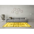 thumbnail image 3 of Ahgly Company Indoor Square Abstract Yellow Modern Area Rugs, 6' Square, 3 of 4