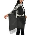thumbnail image 5 of Cauagu Black White Hat Skull Print Women Wrap Shawl tassels Scarves Retro Scarf 77.6"X28.3", 5 of 8
