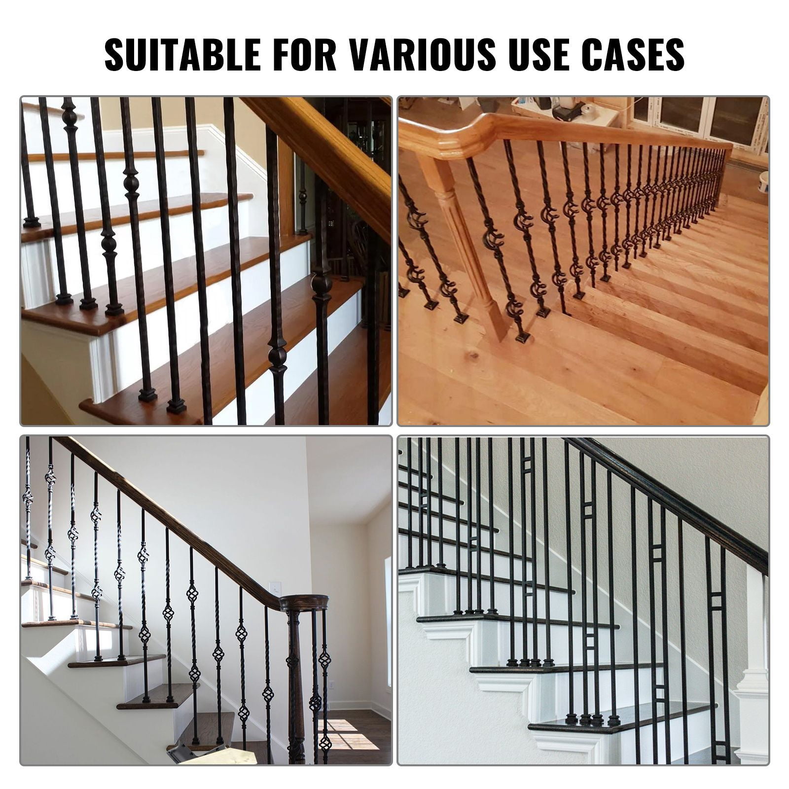 Railing Shoes 50-Pack 1/2 Inch Square Aluminum Alloy Base with Screw Holes for Staircase Railings Installation