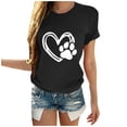 thumbnail image 2 of Pisexur T-shirt de la Saint-Valentin Haut Mode Femme Décontracté Col Rond Blouse Imprimée T-shirt à Manches Courtes Hauts d'Été, 2 of 5