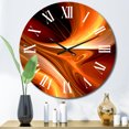 thumbnail image 1 of Designart "Warm Fractal Design in Orange II" Fractals Oversized Wall Clock, 1 of 6