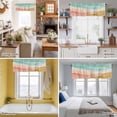 thumbnail image 5 of Abstract Beach Valance Curtain for Windows Watercolor Teal Pink Brown Gradient Landscape Rod Pocket Curtain Valances Short Window Treatments Panels for Kitchen Bathroom Laundry Basement 60 x 14 Inch, 5 of 9