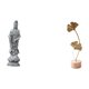 thumbnail image 1 of Escultura de piedra de Buda Guan Yin con adorno de hoja de metal, figura abstracta de Feng Shui, obra de arte nórdico creativa para decoración de escr, 1 of 8