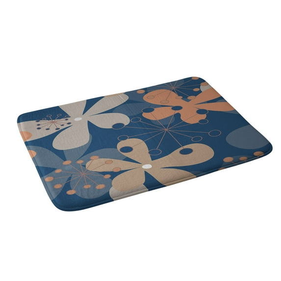Society6 Mirimo Popblooms Blue Bath Mat 34" x 21"