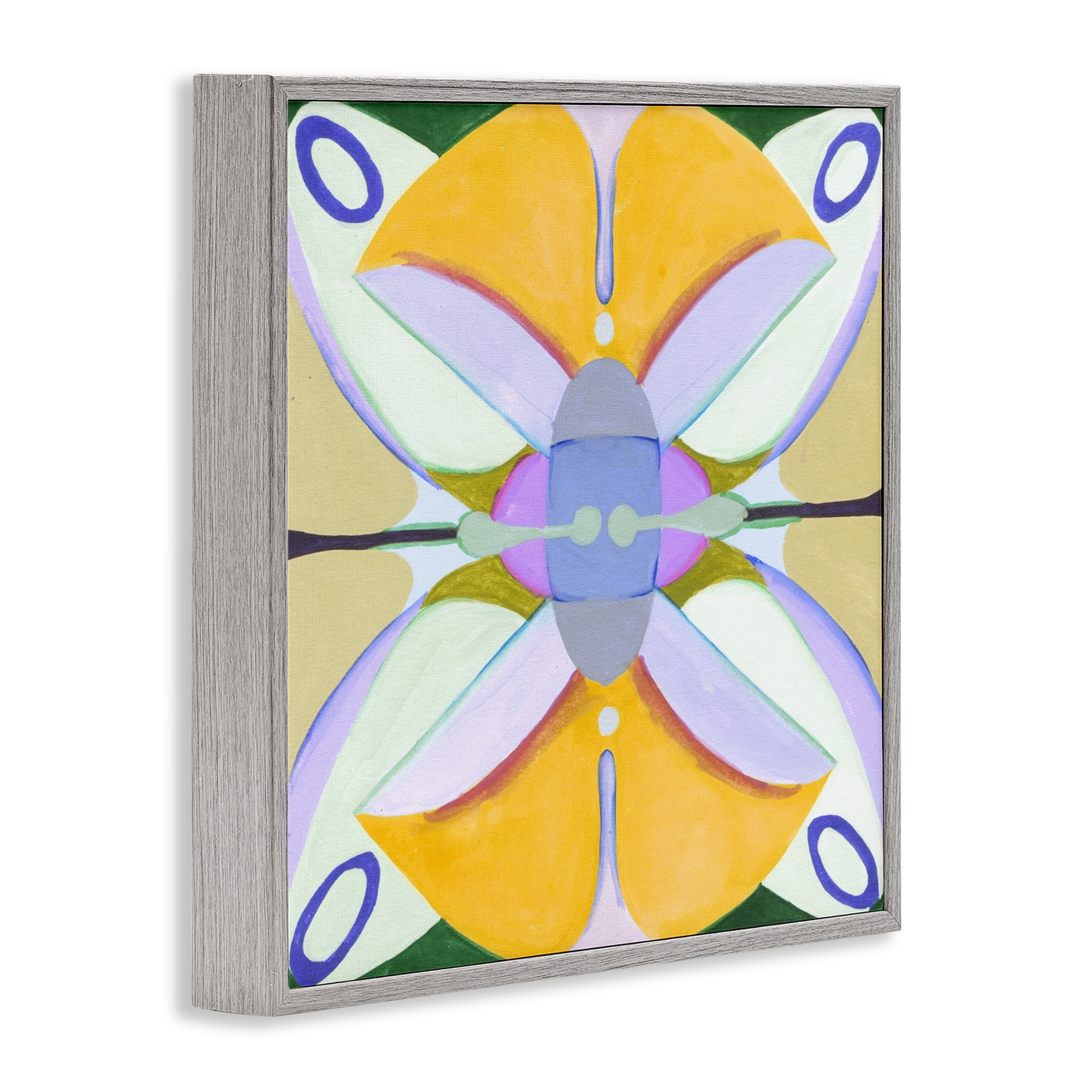 Stupell Industries Warm Revival Kaleidoscope Gray Framed Giclee Art, design by Melissa Wang