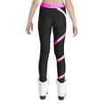 thumbnail image 2 of iixpin Kids Girls Stretchy Skating Pants Yoga Workout Sports Leggings Dance Spiral Pants Hot Pink 8, 2 of 7