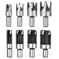 thumbnail image 3 of 8pcs / set Carbon Steel Wood Plug Cutter 10mm Round Shank Drill Bit Accessory, 3 of 11