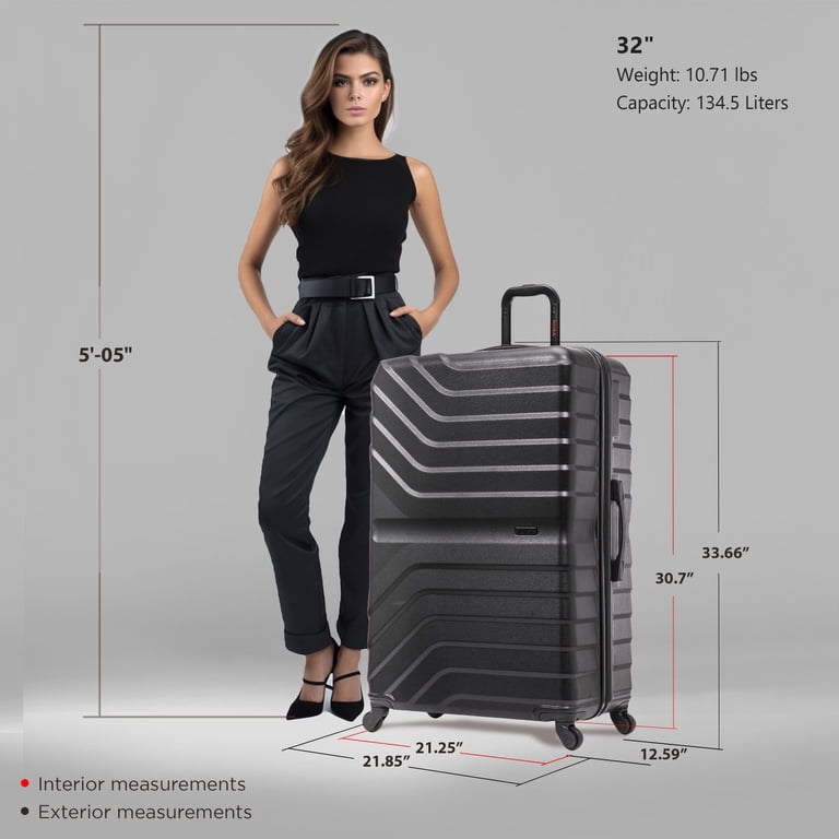 InUSA Aurum 32-Inch Hardside Checked Luggage, Black photo 8