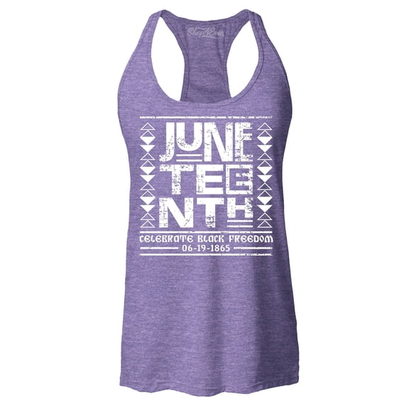 Shop4Ever Women's Juneteenth Celebrate Black Freedom 6-19-1865Â Racerback Tank Top XX-Large Purple