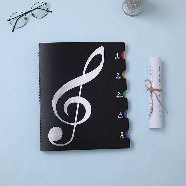 Carpeta de edición de música multifuncional con páginas internas a color. La edición de música de piano puede modificar 20 páginas de edición de música de prueba