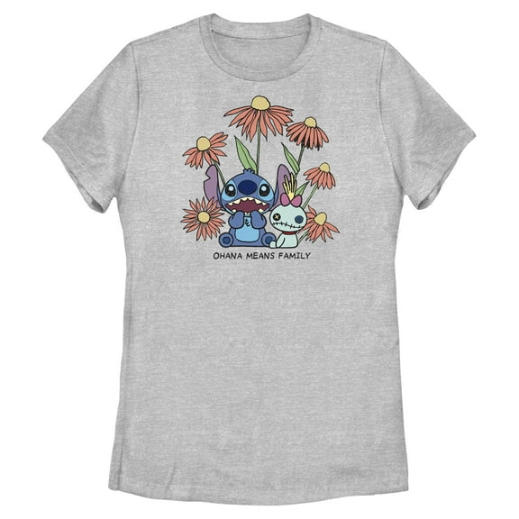 Womens Lilo & Stitch Floral Scrump and Stitch T Shirt