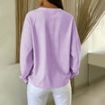 thumbnail image 6 of Zivyakyron Pullover Womens Sweatshirts Fall Striped Crew Neck Tunic Casual Comfortable Long Sleeve Loose Women Top Purple M, 6 of 10