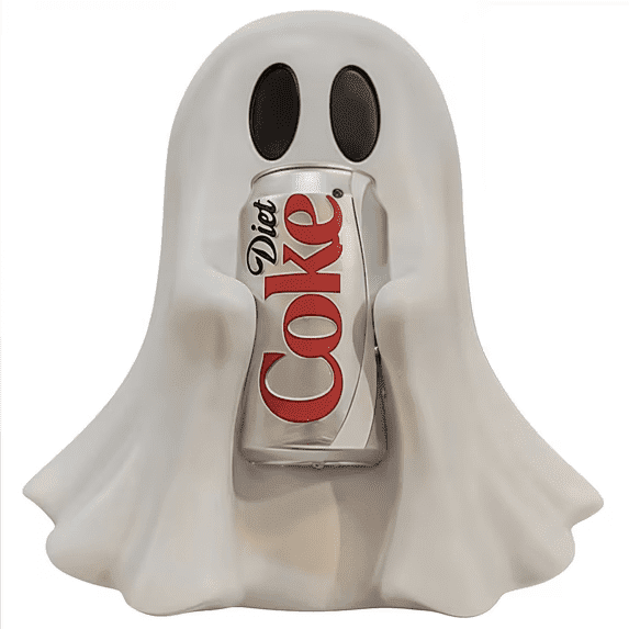 Halloween Cute Ghost Drink Holder, 5.9 Inch Spooky Beverage Can Figurine for Tabletop Party Decor, Ghost Shaped Can Stand for Home Bar Office Desk, Unique Halloween Decoration
