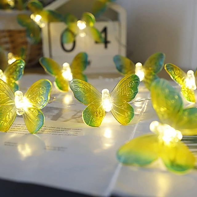 LINLIN Dragonfly String Lights,LED Retro Style Copper Wire Butterfly Fairy Lights, Battery-Powered Dragonfly Christmas Lights,for Garden Party Decoration and Summer Lighting