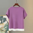 thumbnail image 4 of Timegard Hauts d'Été pour Femmes Col Rond Manches Courtes T-Shirts Décontractés Top Confortable à Blocs de Couleur, 4 of 7
