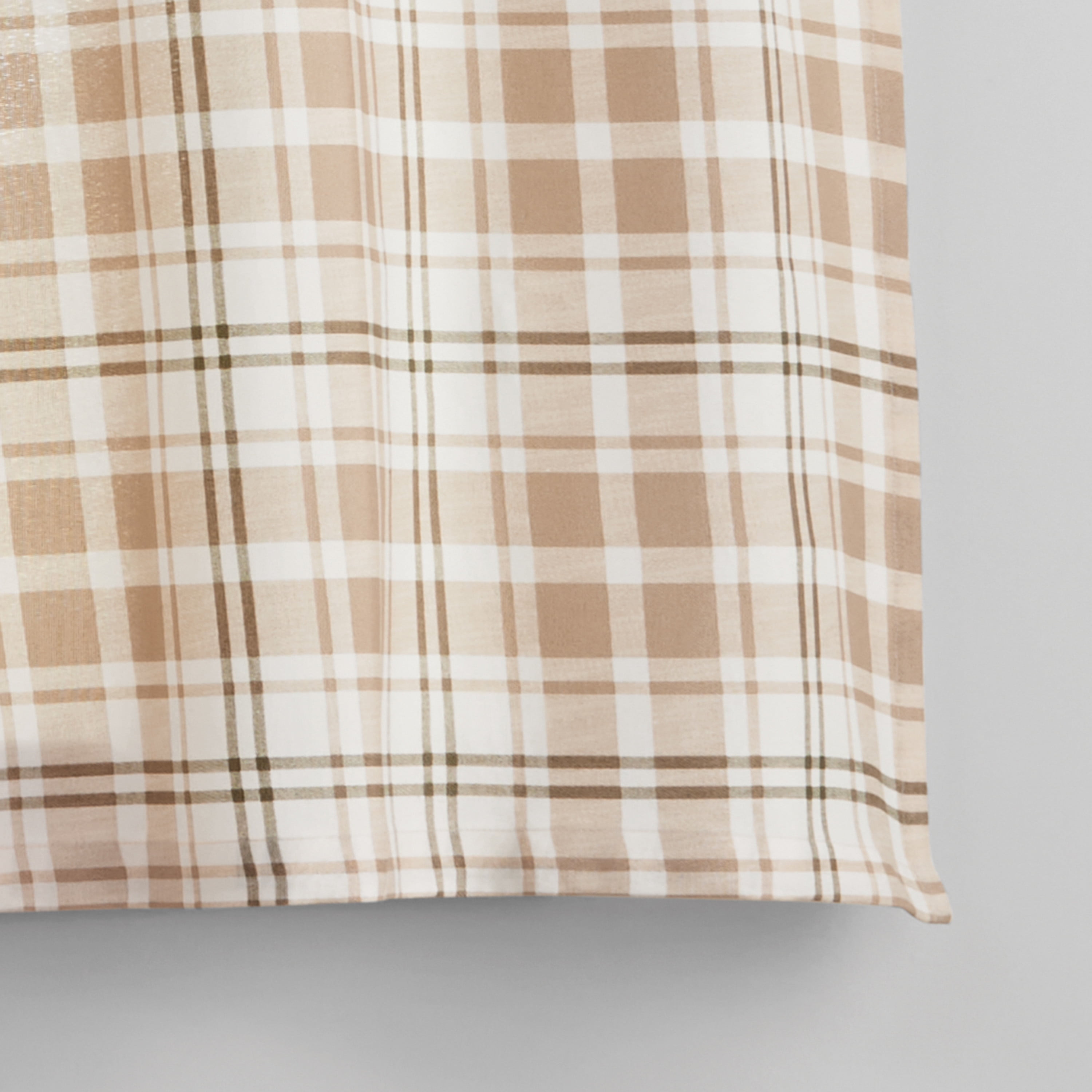 Mainstays Printed Tiers and Valance Set, 3-Piece, Beige, 56 in W x 36 in L