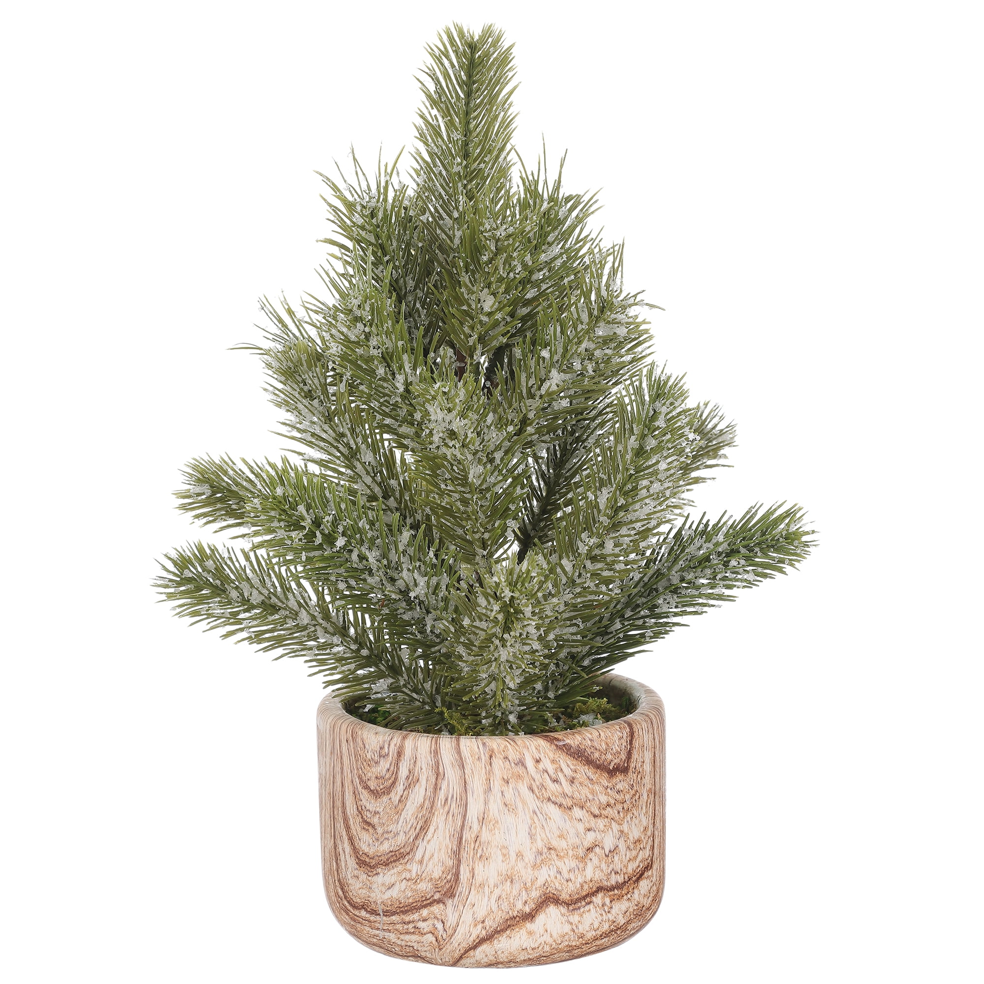 Holiday Time Snow Potted Tree, 10.5 inches - Walmart.com