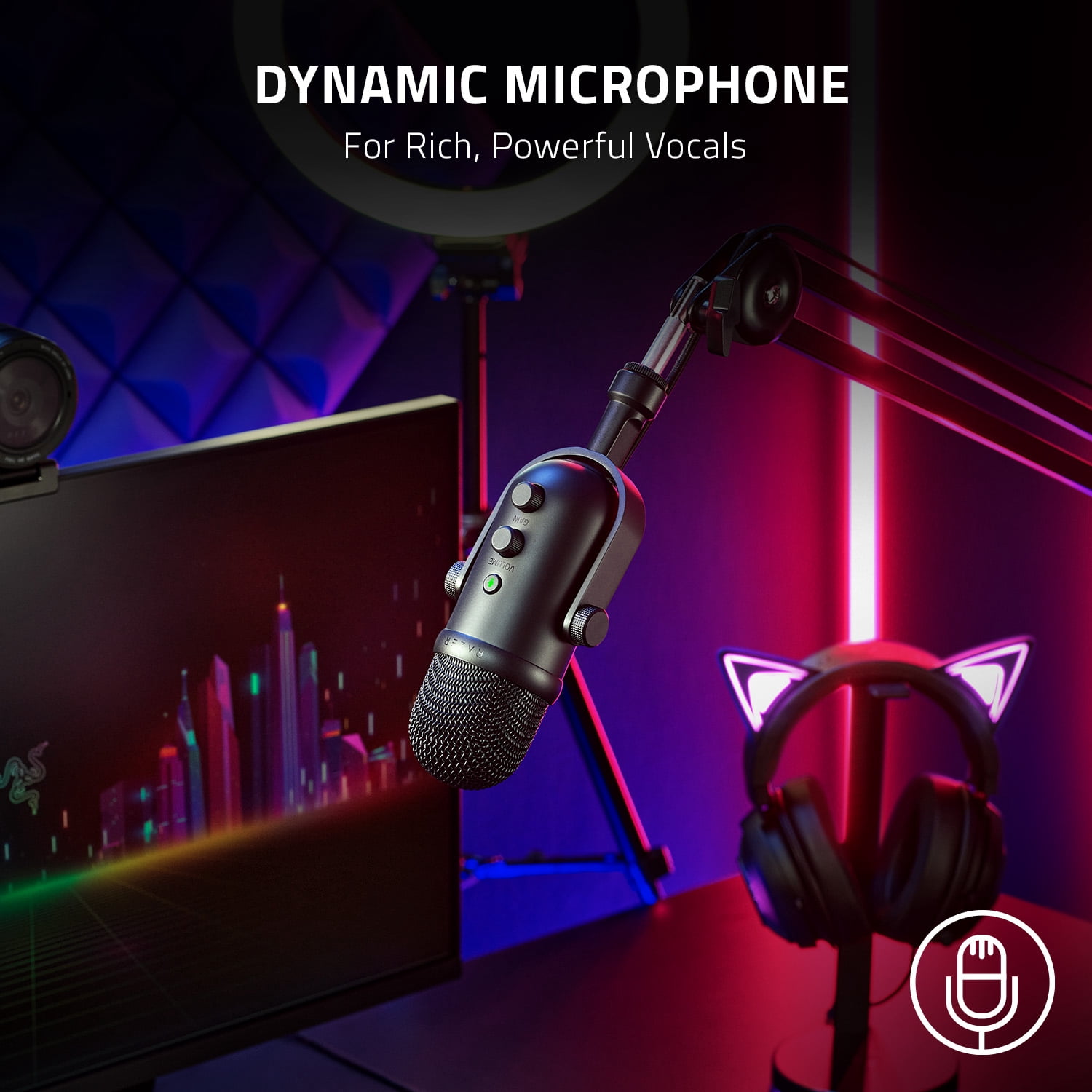 Razer Seiren V2 Pro USB Microphone - High Quality Streaming and 