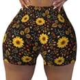 thumbnail image 2 of Picia Sunflowers Leaves Printed Workout Shorts for Women Seamless Scrunch Butt Lifting High Waisted Yoga Gym Booty Running Moisture-wicking Short Pants-Small, 2 of 9