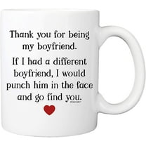 Thank You For Being My Boyfriend Coffee Mug - 11oz Ceramic Cup for Soulmate, Partner, Couples, Bf - Birthday, Anniversary, Christmas, Valentine‘s Day Mug from Girlfriend