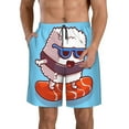 thumbnail image 2 of Uemuo Sushi Salmon Surfing Pattern Men's Swim Trunks Hawaiian Beach Bathing Suit Swimsuits Beach Quick-Dry Shorts with Pockets-Large, 2 of 9