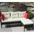 thumbnail image 2 of Outdoor Patio Furniture Sets 2 Piece Conversation Set Wicker Ratten Sectional Sofa With Seat Cushions(Beige Cushion), 2 of 9