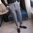 thumbnail image 5 of Pantalones trenzados para hombre, pantalones ajustados de traje blanco y azul para hombre, ropa de trabajo de lujo, ropa clásica de licra, ropa barata de estilo coreano formal, 5 of 5