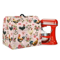 TSOVTHRID Rooster Chicken Rose Print Stand Mixer Cover for 4.5-5 Quart Stand Mixer Kitchen Appliance Cover Dust Cover Compatible with Kitchenaid Mixer Kitchen Accessories Decoration,S