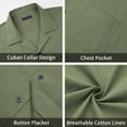 thumbnail image 6 of Men's Short Sleeve Linen Shirts Casual Button Down Shirt Summer Hawaiian Shirt with Pocket M, 6 of 8