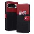 thumbnail image 5 of For Google Pixel 9 Pro XL Cute Animal Pattern Wallet Case,Color Matching Premium PU Leather Shockproof Magnetic Flip Kickstand Credit Card Slots Slim Phone Case with Wrist Strap, Black, 5 of 10