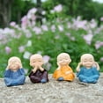 thumbnail image 5 of SINT Cute Monk Statue Miniature Buddha Figurine Wise Figure Collectibles Crafts Arts Ornaments, 5 of 11