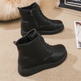 thumbnail image 5 of JUSLIO Womens Boots Flat Boots Round Toe Ankle Boots Comfort Solid Color Zipper Plus Size Boots, 5 of 7