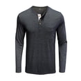 thumbnail image 4 of LilyLLL Mens Long Sleeve Henry Shirts Casual Loose Pocket T-shirt Tops, 4 of 5
