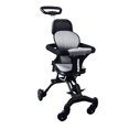 thumbnail image 2 of Cochecito de bebé de 4 ruedas con freno trasero doble y altura ajustable, cochecito infantil plegable con cojín suave, color gris, 2 of 15