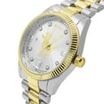 thumbnail image 3 of Mens 18K 2 Tone Gold Finish Aries Ram Zodiac Sign Astrology Metal Band Custom Watch, 3 of 8