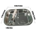 thumbnail image 3 of Hometravel Stainless Steel Divided Tray, Two Compartment Serving Plate with Deep Design, Compact Dining Tray for Meals, Snacks, and Outdoor Use, 3 of 7