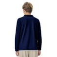 thumbnail image 4 of Classroom School Uniforms Adult Long Sleeve Pique Polo CR835X, S, Dark Navy, 4 of 7