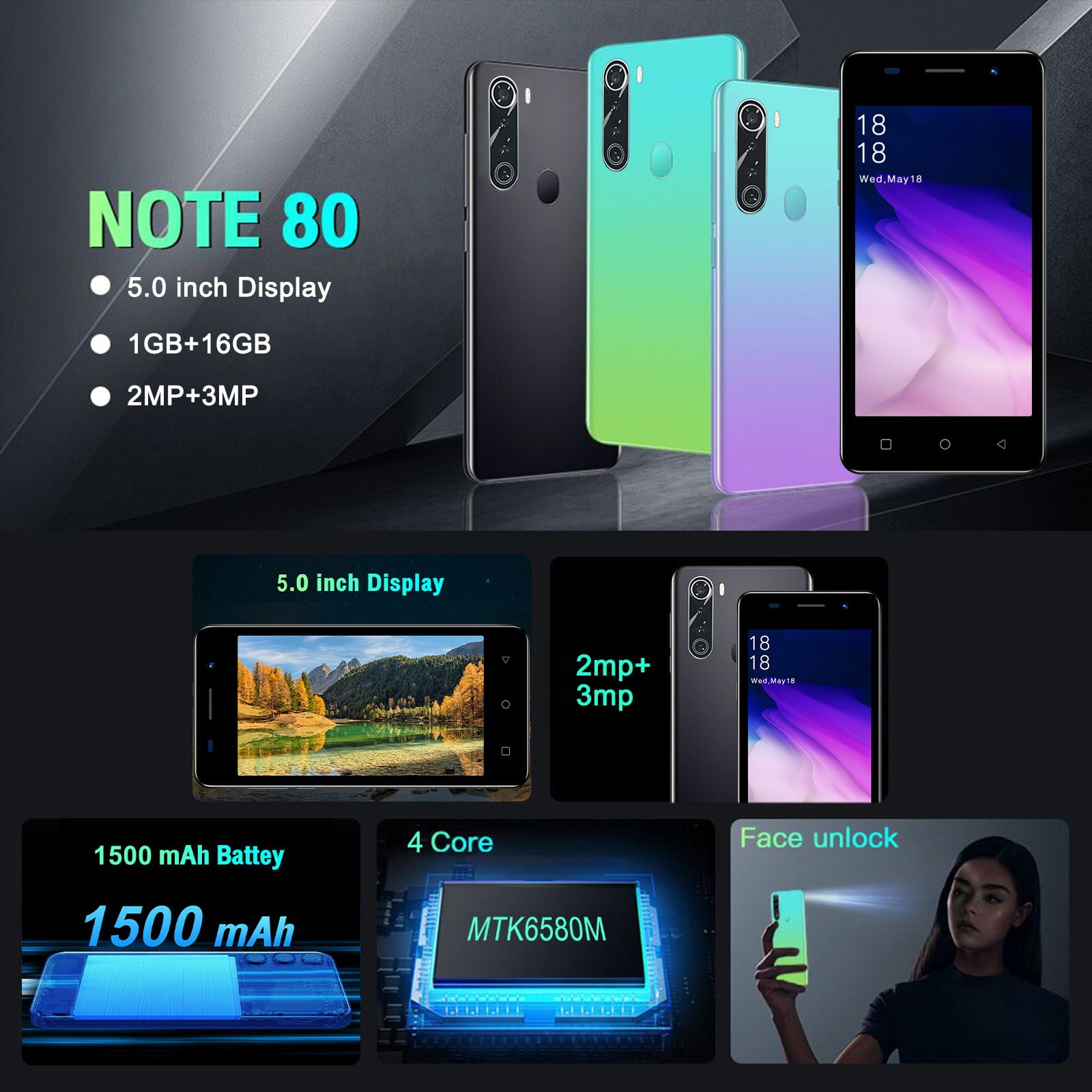 Android Phone Clearance! Note 80 Quad-Core Smartphone Android Telephone Cellphone 5 Inch 3g Smartphone Deca Core 1gb Ram 16gb Rom, Android Phones Unlocked
