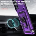 thumbnail image 3 of for Motorola Edge 2024 Case with Slide Camera Cover HD Screen Protector [Military Grade Drop Tested] Magnetic Ring Holder Kickstand Protective Phone Case for Motorola Moto Edge 2024, Purple, 3 of 17