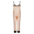 thumbnail image 4 of POTETI Satin Silk Sexy Pajamas for Women Beige Lace Pajama Cami and Shorts, 4 of 9