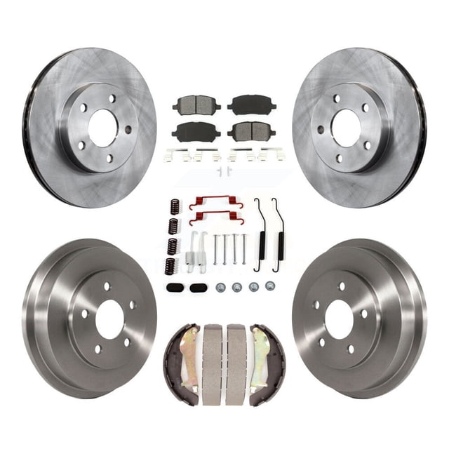 Transit Auto Front Rear Disc Brake Rotors Semi-Metallic Pads and Drum Kit (7Pc) for Car Chevrolet Cobalt Pontiac G5 K8S-102310