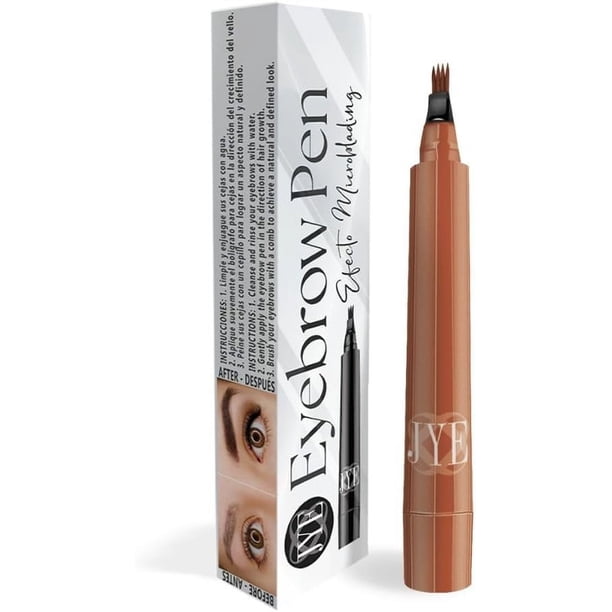 JYE Lápiz para Cejas Efecto Microblading, Dibujo pelo a pelo, Impermeable, Larga duración, Maquillaje para cejas. Café Claro