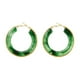 thumbnail image 1 of Xiao Hua Pendientes de aro de resina circulares de acero inoxidable de color verde veraniego para mujer, estilo bohemio., 1 of 4