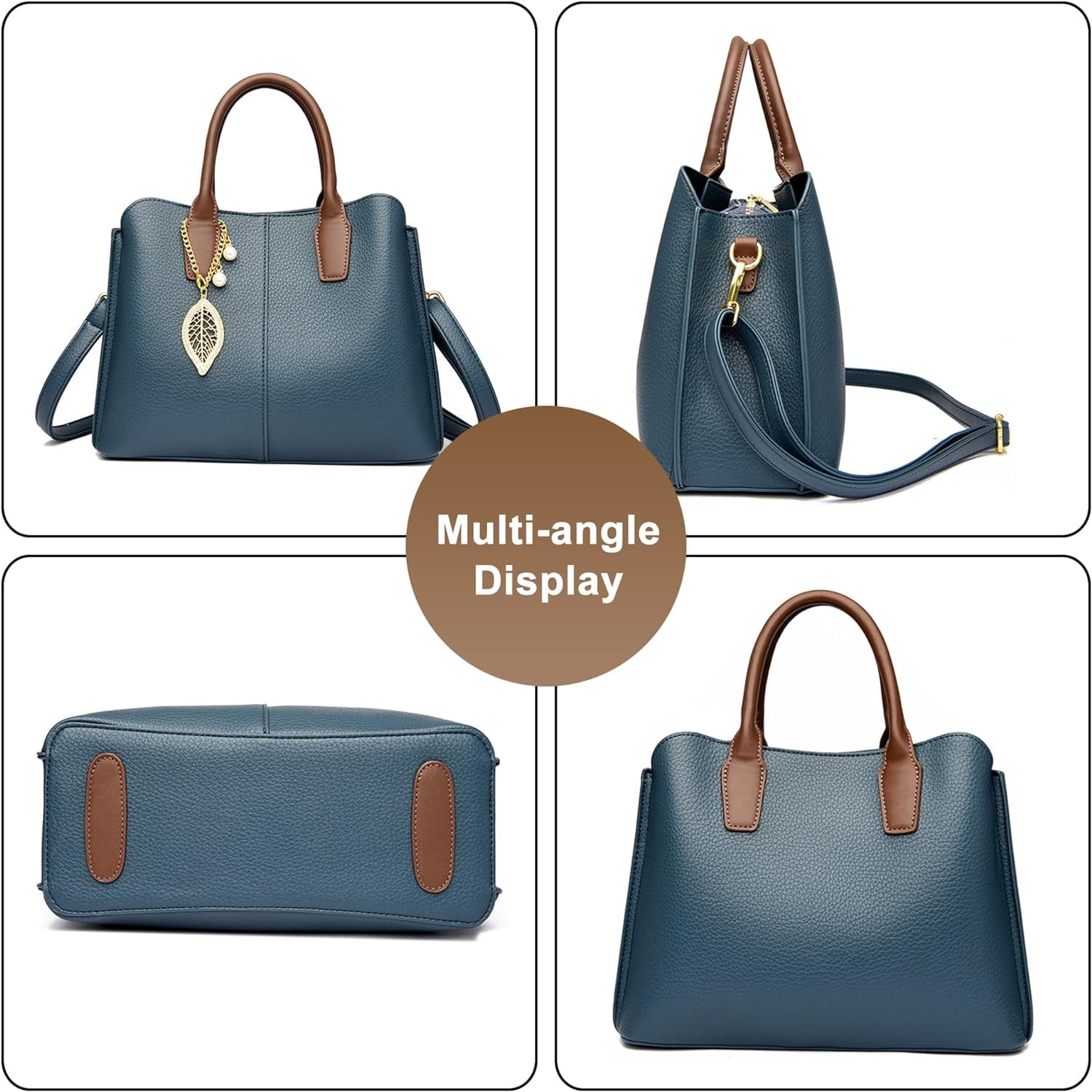 Women's Purses and Handbags Vegan PU Leather Shoulder Bags Ladies Designer Top Handle Satchel Large Capacity Tassel Tote Bag