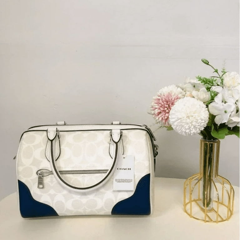 Coach CH168 Rowan Satchel In Signature Canvas With Trompe L'oeil